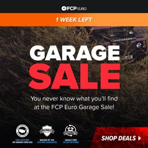 1 Week Left To Save Big On Parts For Your Car!