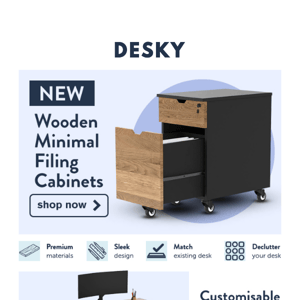 NEW Desky Wooden Minimal Filing Cabinets!