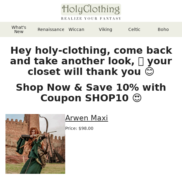 Your item's status Holy Clothing...