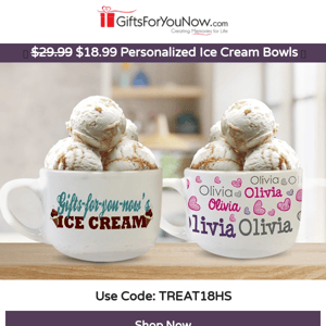 🍦Sweet Deal Alert: $18.99 Personalized Ice Cream Bowls