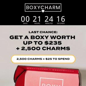 Your $25 in Charms is expiring soon 🕐