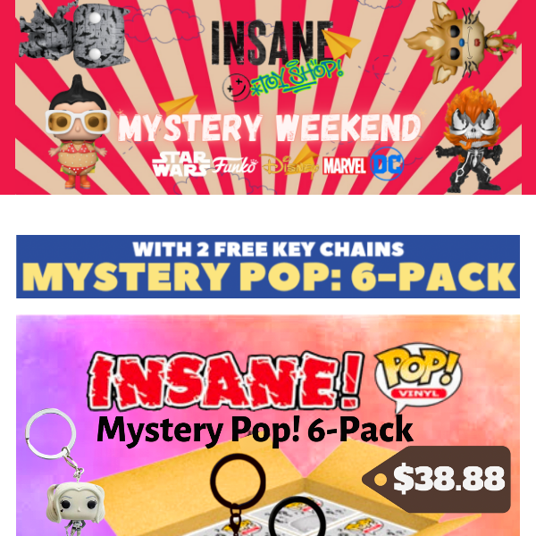 ✨✨Mystery POP 6-Pack with 2 Free Keychains + Vinyl SODA Sealed Cases + over 600 pops are in-stock!✨✨