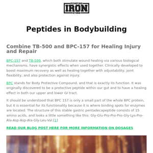 Peptides TB-500 and BPC-157 for Injury Repair and Recovery