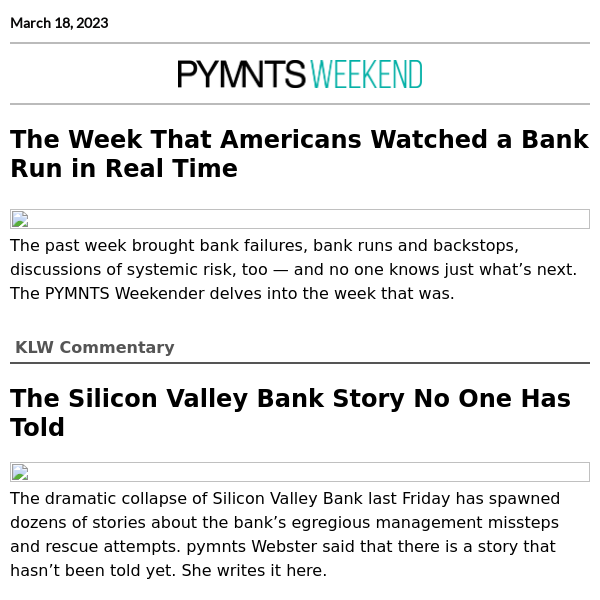 The Week in Review (Plus... Bank Runs in Real Time)