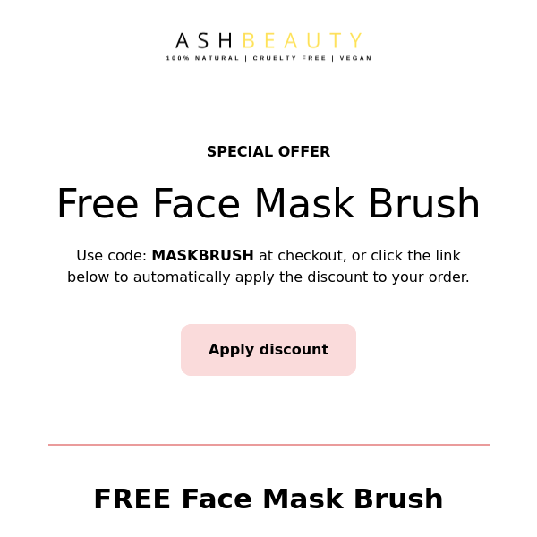 CLAIM YOUR FREE Face Mask Brush NOW🌟