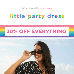 🥳 Don't forget: 20% off EVERYTHING* ❤️