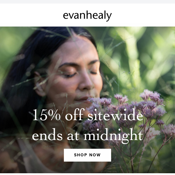 Ends tonight: 15% Off Sitewide