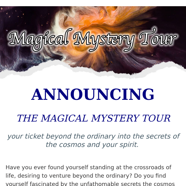 ANNOUNCING... The Magical Mystery Tour 💫