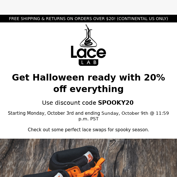 🎃 Lace Lab Pre-Halloween Sale 20% OFF 👻