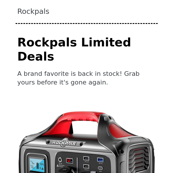 🔥Rockpals Limited Deals--As Low As $99.99 For Power Stations--Valid 6th-15th