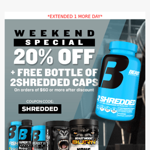 FREE 2Shredded Caps Offer Extended 1 More Day