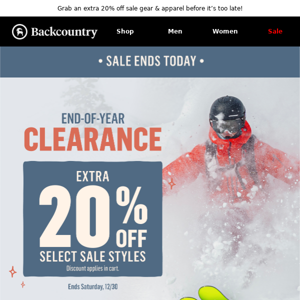 Ends today: End-Of-Year Clearance Sale