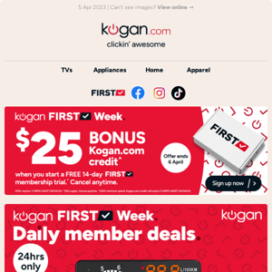 Daily FIRST member deals: Kogan OBD II Car heads-up display, Fortis foldable eBike, Hoka One One runners & more