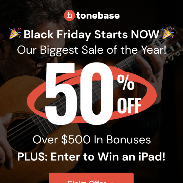 🎉 50% Off + Win a New iPad = Biggest Sale of the Year!