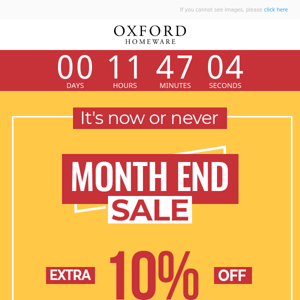 Hey Oxford Homeware! Last chance  😨