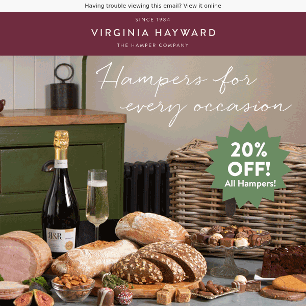 20% off all hampers!