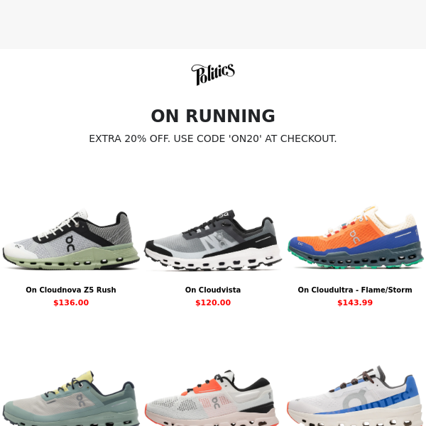 Grab Your 20% Discount on On Running Shoes Now! 🏃‍♂️