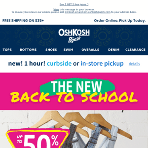 Up to 50% off NEW school looks