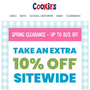 Spring Clearance - Up To 80% Off