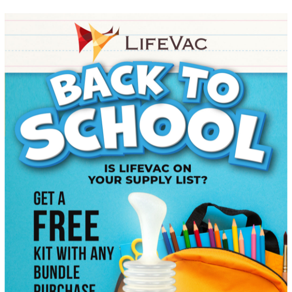 LifeVac Back to School Special!