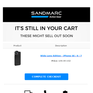 Complete your order at SANDMARC