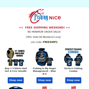 New Product-Free Shipping weekend for fishing lovers.