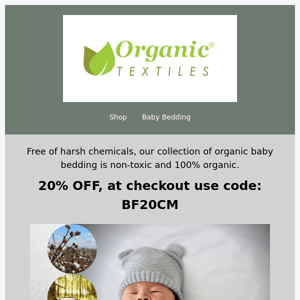 Soft organic bedding for your little ones - 20% OFF 🎊