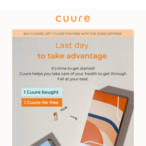 Last day: Buy one Cuure, get one free