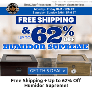 💪 Free Shipping + Up to 62% Off Humidor Supreme 💪