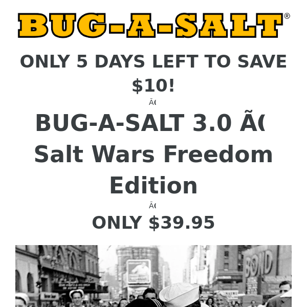 Memorial Day Sale - SAVE $10!  NEW BUG-A-SALT 3.0 Salt Wars Freedom Edition