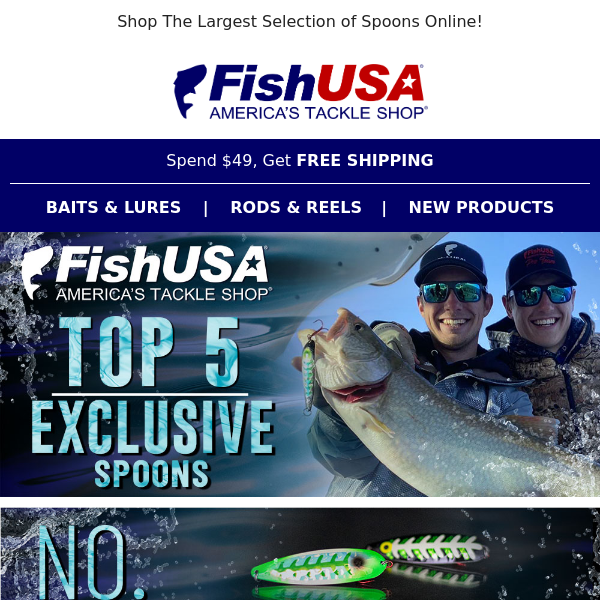 FishUSA's Top 5 Exclusive Spoons