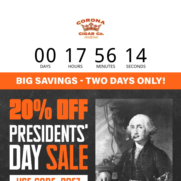 🇺🇸 Presidents' Day Sale: 20% OFF!