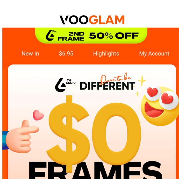 👏👏 Happy 6th Anniversary! Hot frames down to $0!