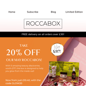 20% off our May Roccabox ✨ with code GLOW20