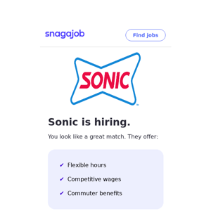 Sonic is Hiring Near You