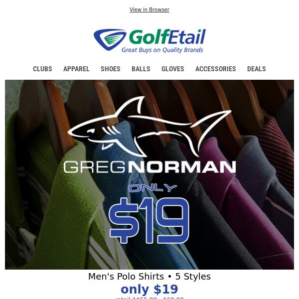 Greg Norman Polo Shirts $19‼️ New Colors & Styles • Save Today