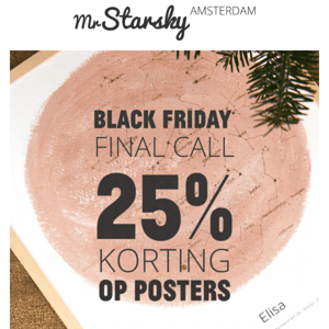 ⏰LAATSTE KANS - 25% korting op alle posters!