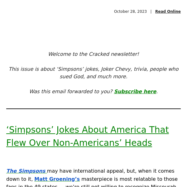 ‘Simpsons’ Jokes About America That Flew Over Non-Americans’ Heads