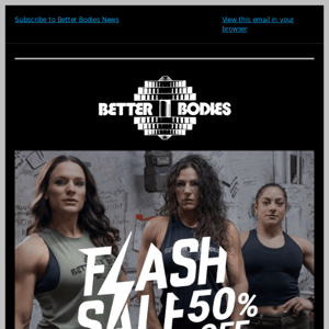 GET 50% OFF ALL TANKS, SPORT BRAS AND SHORT TOPS