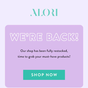 🚨 ALORI RESTOCK! 🚨