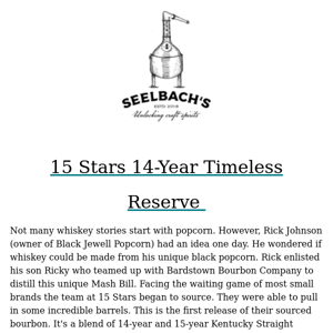 Introducing 15 Stars 14-Year Timeless Reserve Kentucky Straight Bourbon