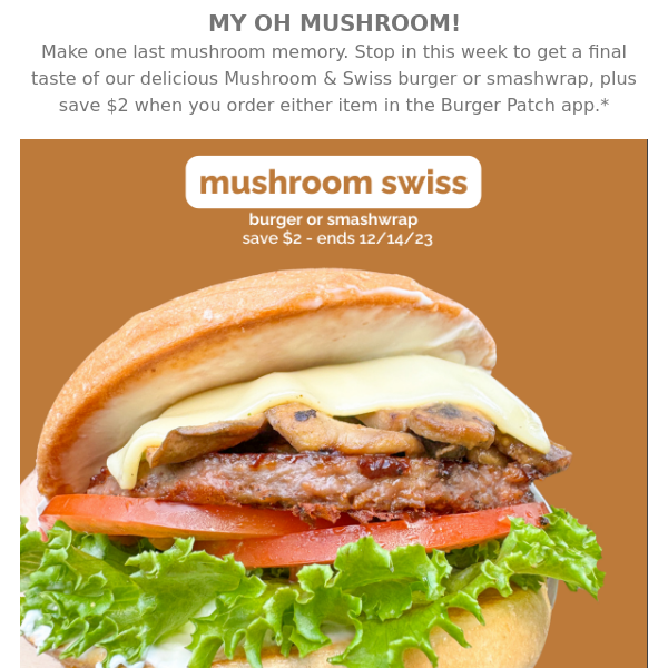 Mushroom Swiss Ends Soon - Save $2