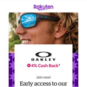 Oakley: Up to 50% Off Selected Products + 4% Cash Back