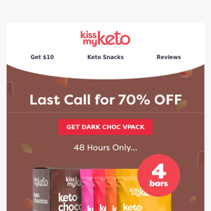 70% OFF Dark Choc 🍫