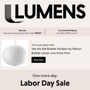 Extended: Labor Day Sale.