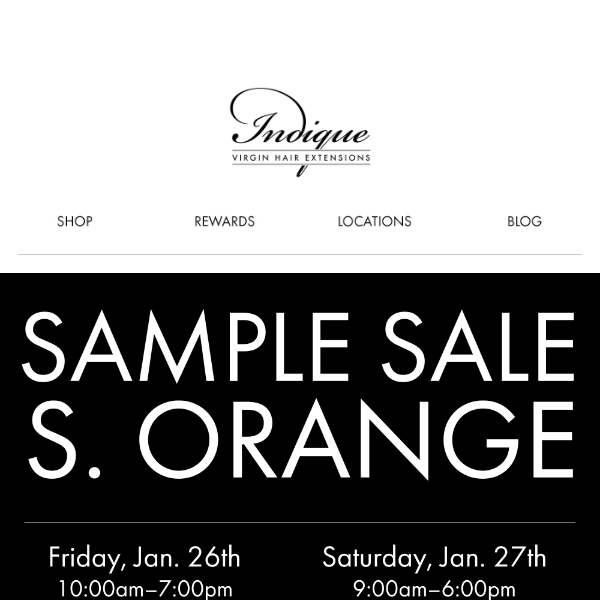 📣 50% OFF in South Orange: Sample Sale