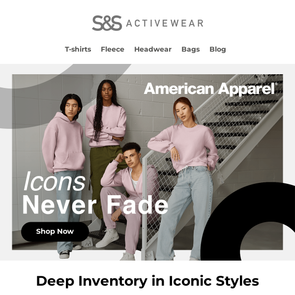 Iconic Styles from American Apparel Now Deeply Stocked