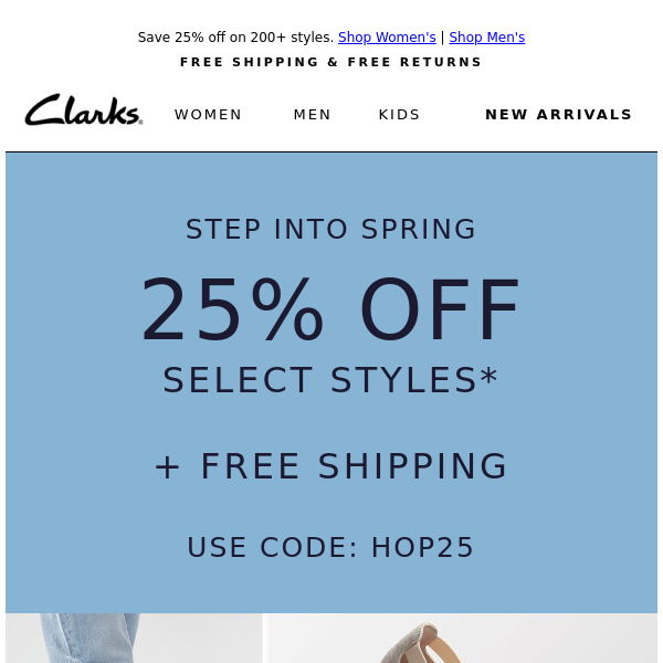 LIMITED TIME Spring sale with free shipping - Clarks Co America