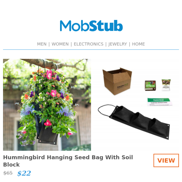 BACK IN STOCK: Hummingbird Hanging Seed Bag With Soil Block - 67% OFF!