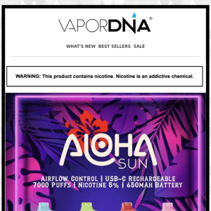 Introducing Aloha Sun Disposables! Now available in 7000 puffs!